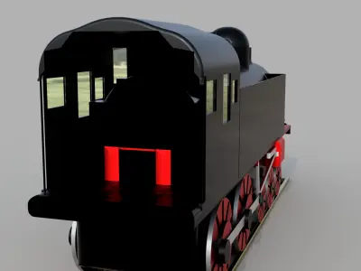 Steam Engine with Rails - 3D Model 3D model