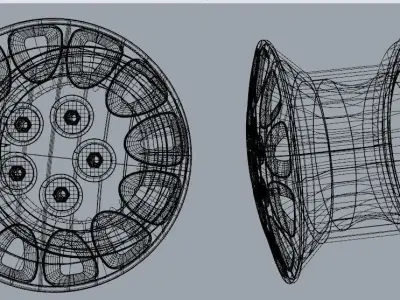 3D Wheel Very Clean ready for Print 3D Steel Tire 3D print model