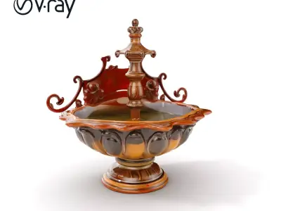 Ornate Fountain D Model Pack Low-poly 3D model