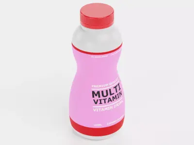Multivitamin Drink - Product Concept Packaging Low-poly 3D model