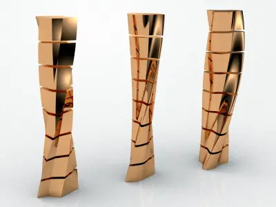 Parametric Twisted Tower Design in Grasshopper Rhino 3d model 3D model