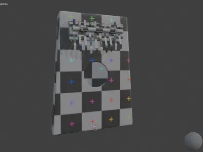 Kalimba wooden hammered dulcimer 3D model