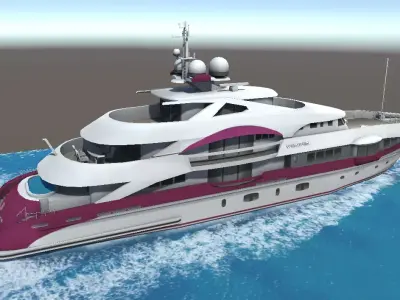 Quinta Essentia yacht 3d low poly model Low-poly 3D model