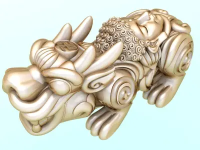 Pixiu Face Bracelet - Unicorn  bracelet - 5 Size 3D Model Collection