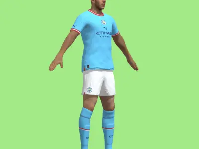 T-Pose Rigged Rodri Manchester City 3D model