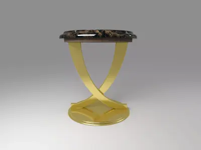 Round luxury small table Low-poly 3D model