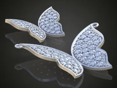 Butterfly Pendant model 3D 0206 printable model Free 3D print model