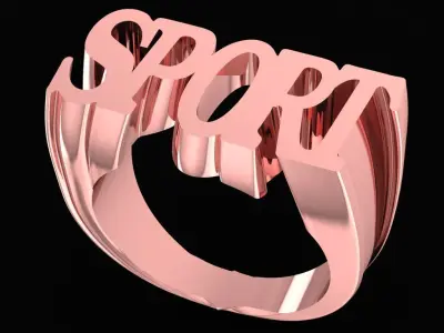 Bold SPORT Letter Men Ring  2568 3D print model