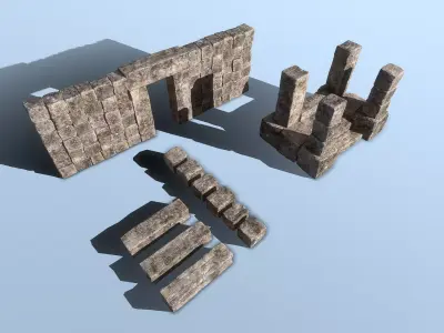 Stone Asset  Low-poly 3D model