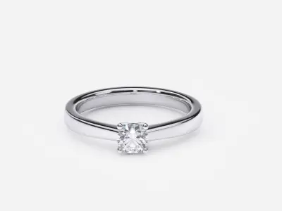 ZDR0197 solitaire diamond engagement ring gold 3D print model