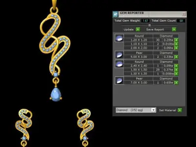 Pendant Necklace 3D print model 13