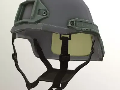 Low Poly PBR Helmet military Low-poly 3D model