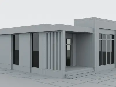 Modern Cottage - 01 Low Poly 3D Model Free low-poly 3D model