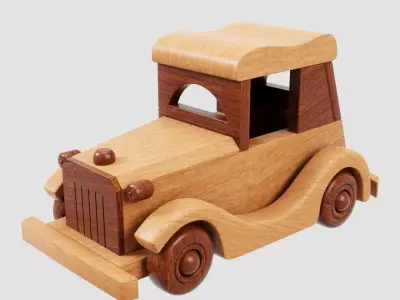 Children Vintage Car TOY Low-poly 3D model