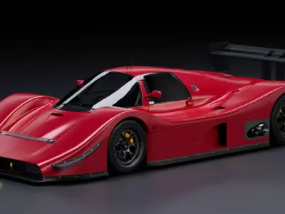Mid-poly Group C racing prototype v1 3D model