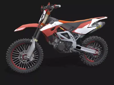 Motorcycle 1 dirt bike Low-poly 3D model