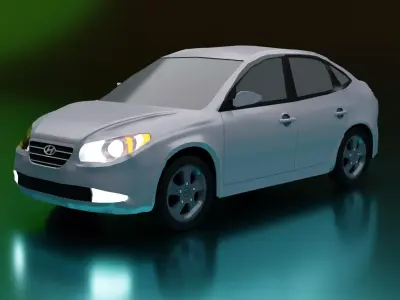 Hyundai Elantra 2009 Low-poly 3D model
