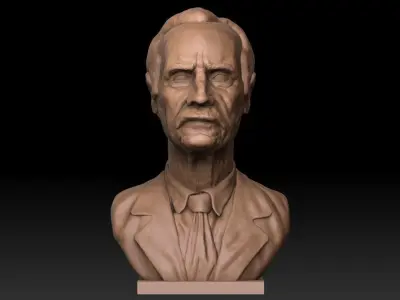 Bust of an Old Cowboy Free 3D print model