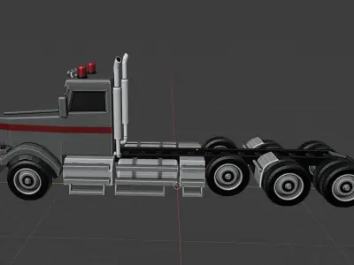American transportation truck Low-poly 3D model