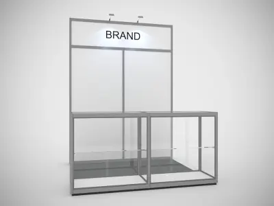 DISPLAY STAND EXHIBITION DESIGN 2x2 Altura 220 octanorm 3D model