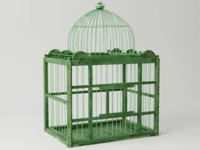 Green Decorative Cage by ZARA HOME 3D model