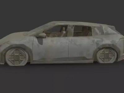 Abandoned Car - Kia EV4 Hatchback Low-poly 3D model