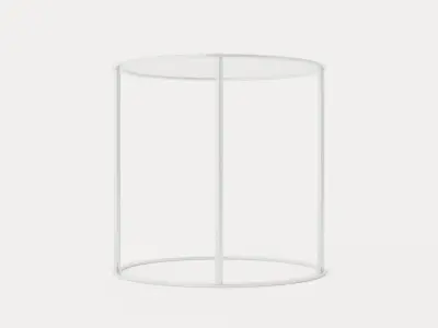 Drum Table - Chrome Low-poly 3D model