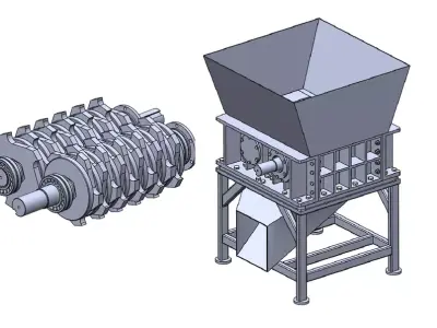 Heavy Duty Plastic Shredder Machine 3D print model