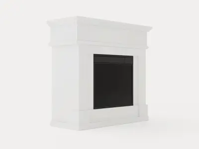 Skagen Electric Fireplace White Low-poly 3D model