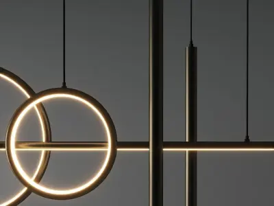 Modern Pendant Lighting - Circular Pendant Lighting 3D model