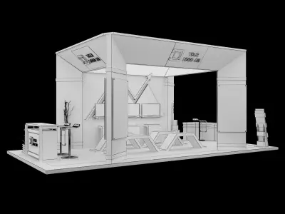  Booth Exhibition Stand a593a  3D model
