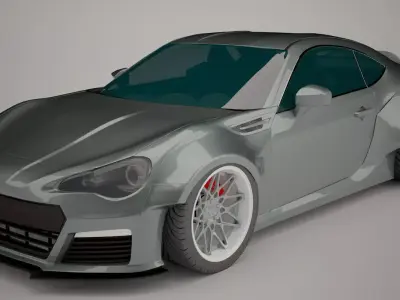 Subaru BRZ RocketBunny Low-poly 3D model