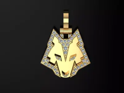 Wolf pendant 3D model