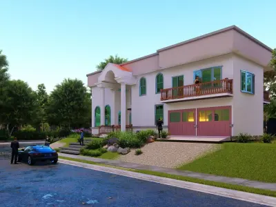 Revit Classical Villa  Low-poly 3D model