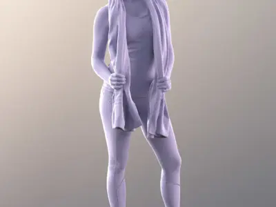 Juliette 10781 - Sport Girl with towel Low-poly 3D model