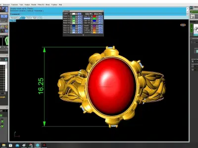 Luxury Floral Oval Ruby Ring for Women 3681 3D print model