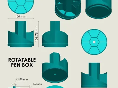 Rotatable Pen Box 3D print model