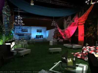 Event with fabric decoration 3D model