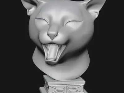 Cat sculpture 3D print model