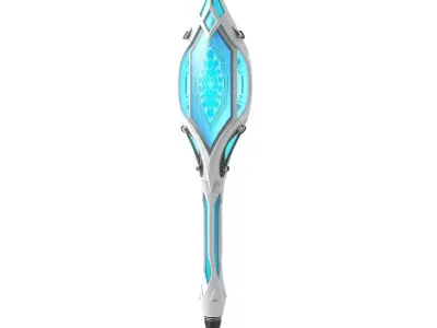 Futuristic Blue Staff model pack Low-poly 3D model