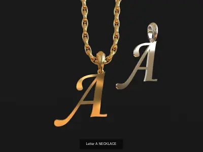 Alphabet - 26 Letter Pendants 3D Model Pack