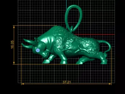 Bull Gold Pendent 3D print model