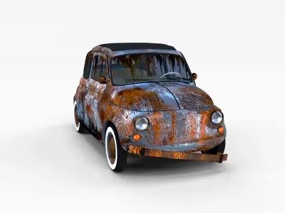 Weathered Fiat 500 Nuova rev 3D model