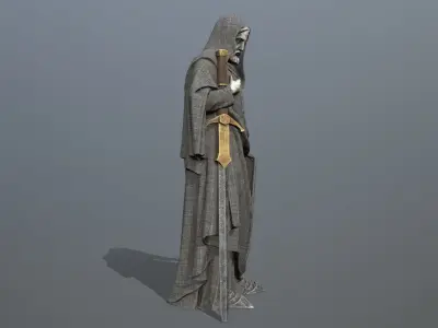 man statue Low-poly 3D model