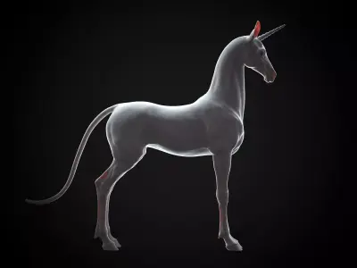 Horse Unicorn  -  TPose 3D model