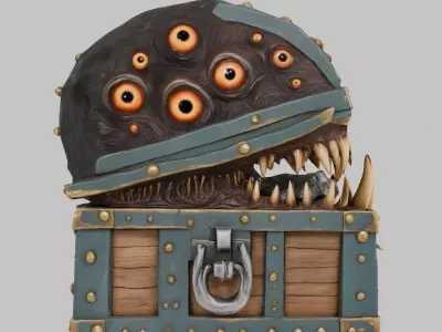 Treasure Chest Low-poly 3D model buy