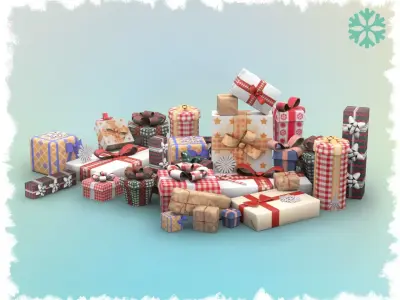 Gift Boxes Low-poly 3D model