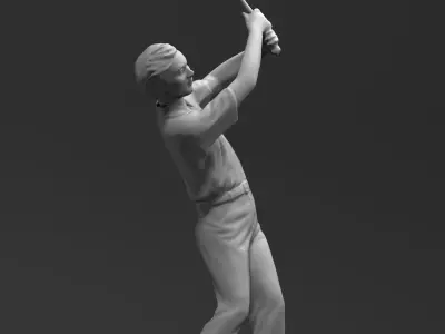 Male Golfer statue 3D model