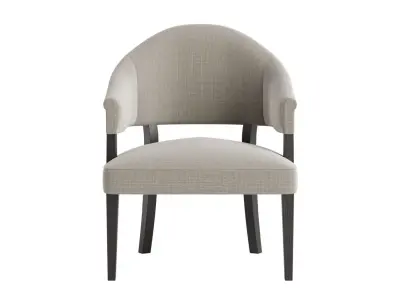 Curve Back Grey Dining Chair 3D model