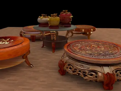 Chinese display stand with yuan bao treasure bowel  3D model